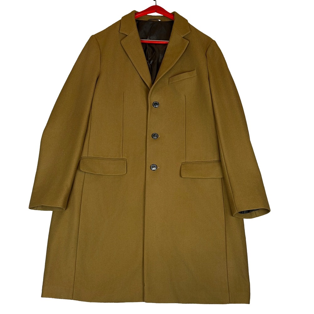 Banana Republic Mens XXL Tall Wool Cashmere Overcoat Mario Bellucci Italian